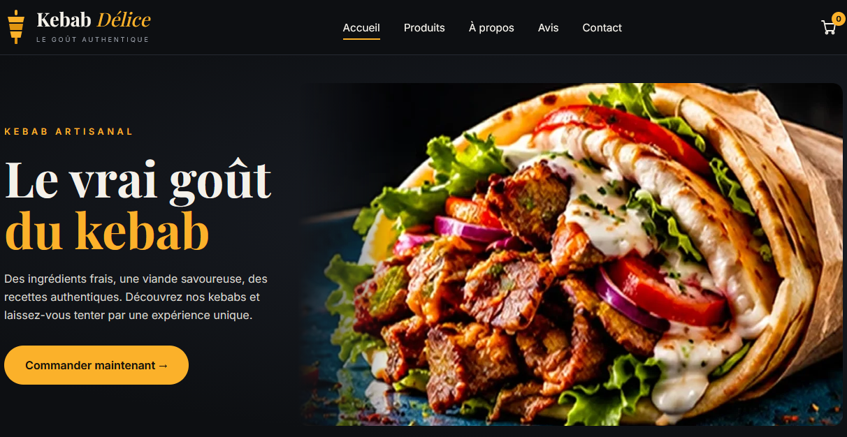 Aperçu du site Kebab Délice